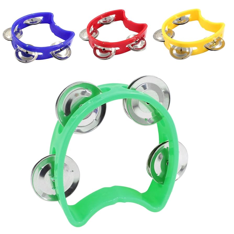 Amazon.com: Piutouyar 4 Pack Plastic Tambourine Musical